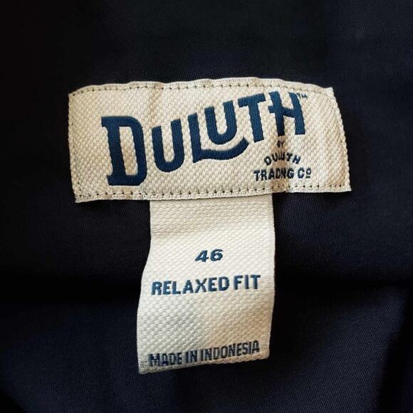 Duluth Trading Co Shorts Cargo Mens Size 46 Navy Blue Flex Canvas Relaxed New - Picture 7 of 11